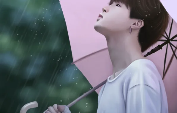 Wallpaper Rain, Guy, BTS, BangTan Boys, Park Ji Min, Jimin.