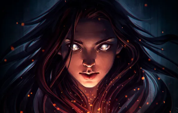 Picture look, girl, face, hair, fantasy, art, art