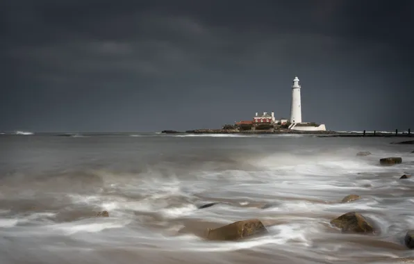 Picture sea, the sky, lighthouse