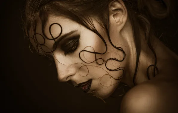 Picture girl, makeup, profile, curls, soul, Georg Haaser