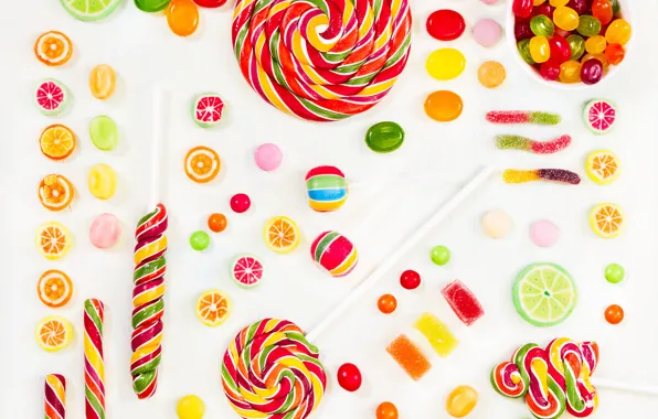 Candy, lollipops, colorful, sweet, pills, sweets