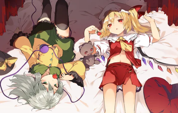 Touhou, komeiji koishi, flandre scarlet, hasebe yuusaku