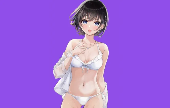 Kawaii, girl, sexy, Anime, short hair, pretty, cute, bikini