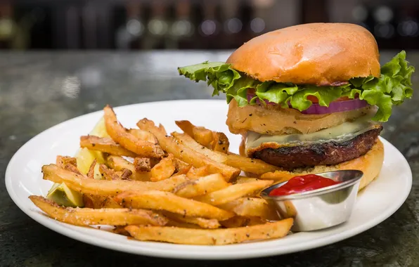 Picture sandwich, sauce, hamburger, potatoes, free