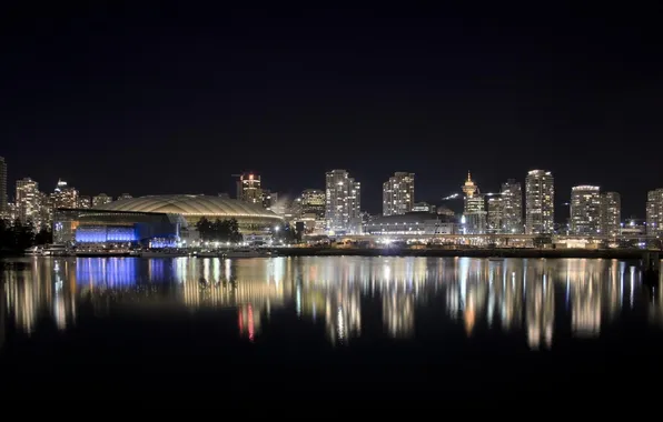 Picture night, the city, Canada, panorama, Vancouver