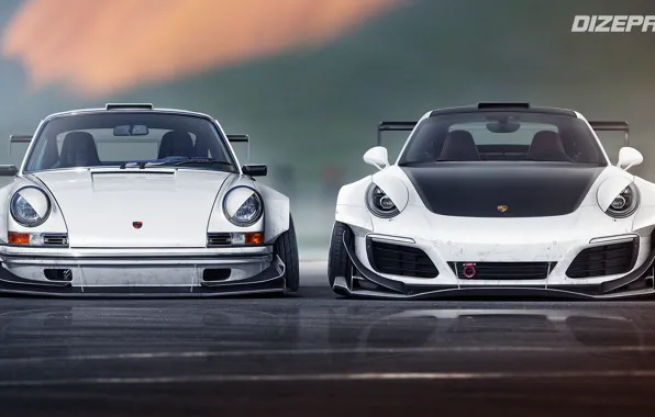 Auto, White, 911, Porsche, Machine, Porsche 911, Rendering, Sports car