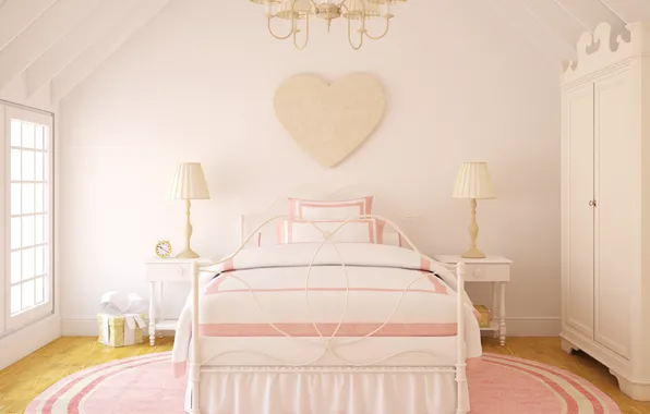 Bed, interior, children's room, childrens bedroom