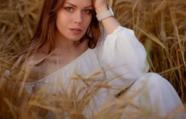Wheat, model, portrait, photoshoot, Maria Ulyankina