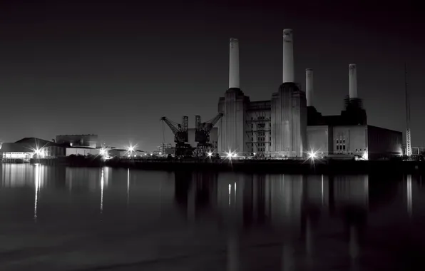 Building, composition, port, cranes