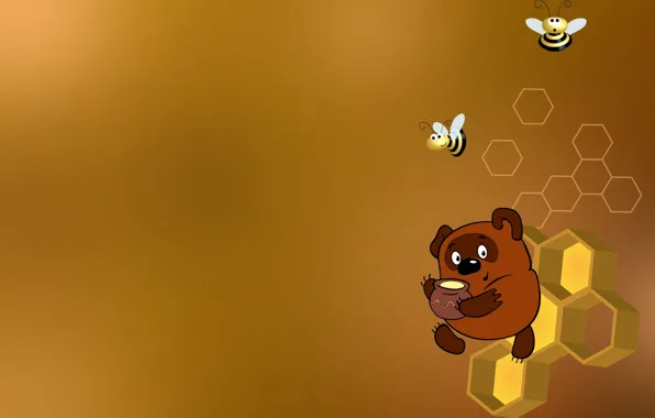 Picture cell, bees, Winnie The Pooh, honey