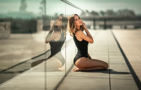 The sun, sexy, pose, reflection, model, panties, makeup, Mike