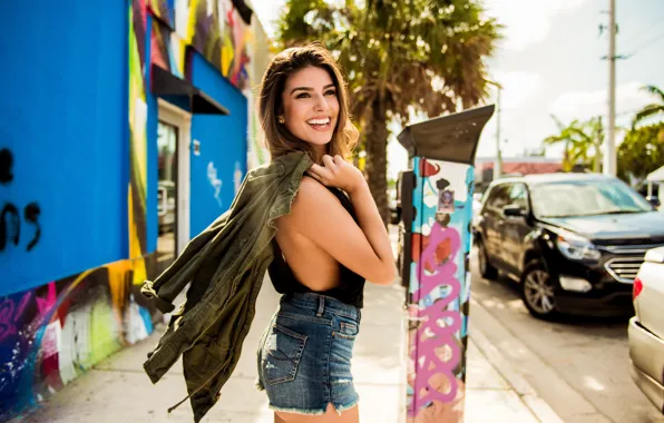 Summer, joy, face, smile, model, hair, shorts, figure