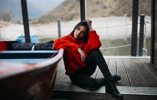 Look, girl, pose, sweater, marta, Nicholas David Furnari