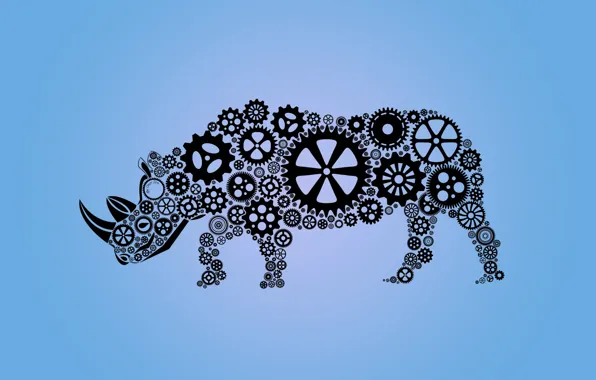 Abstraction, techno, Rhino, gear