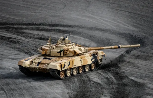 Polygon, T-90S, Russian battle tank