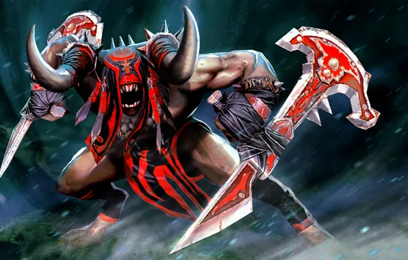 Picture weapons, art, rage, stand, Bloodseeker, Dota 2