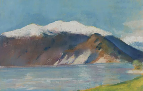 Landscape, picture, One thousand eight hundred ninety, Lesser URY, Lesser Ury, Lake Garda and Monte …