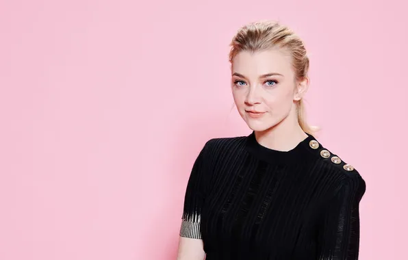 Look, portrait, actress, blonde, pink background, Natalie Dormer, Natalie Dormer