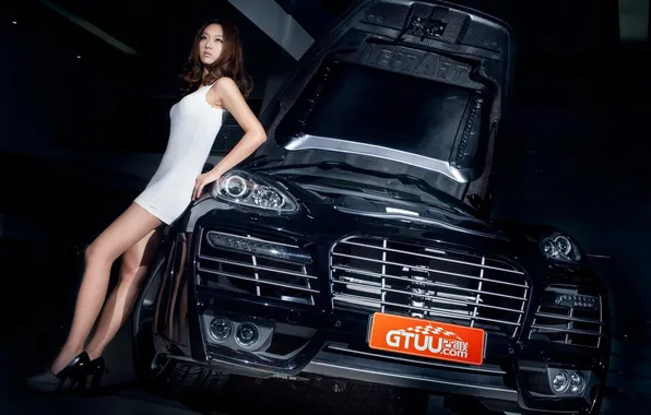 Car, girl, girl, Asian, car, Asian girl