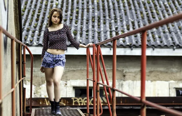 Girl, pose, background, Florina