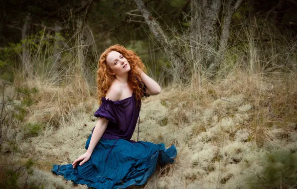 Picture forest, girl, nature