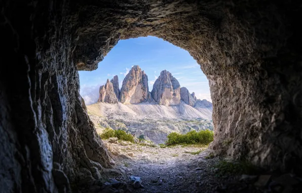 Landscape, mountains, nature, cave