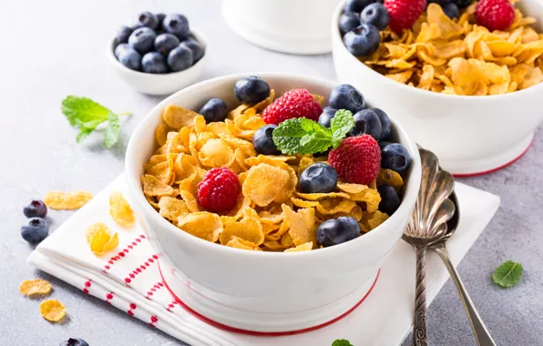 Berries, Breakfast, cereal, yogurt, Iryna Melnyk
