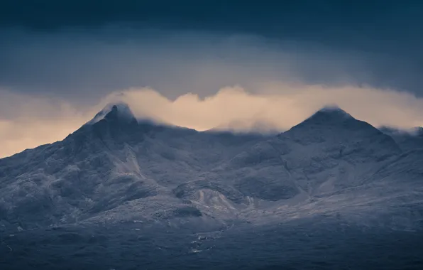 Scotland, Scotland, Isle of Skye, Cloud Topped Cuillins, Isle Of Skye