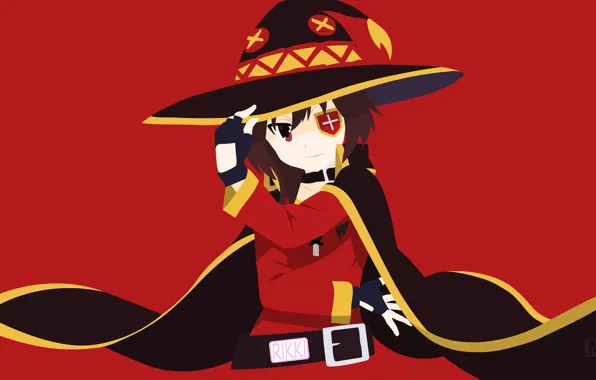 Girl, hat, Megumin, Kono Subarashii sek'ai is Shukufuku wo!, Goddess Bless This Beautiful World, Eye …