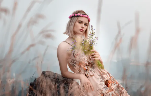 Girl, flowers, Alexandra
