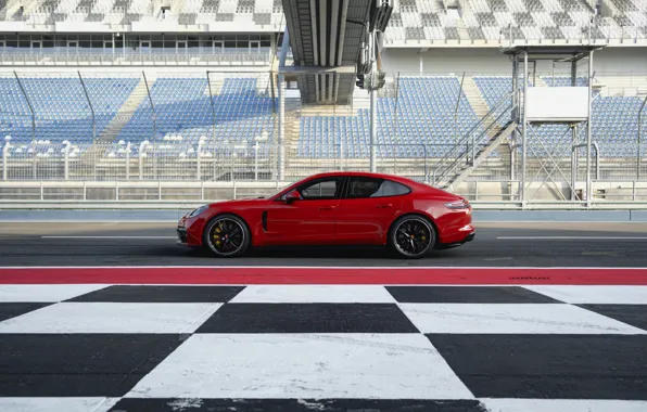Red, Porsche, tribune, 2018, Panamera GTS