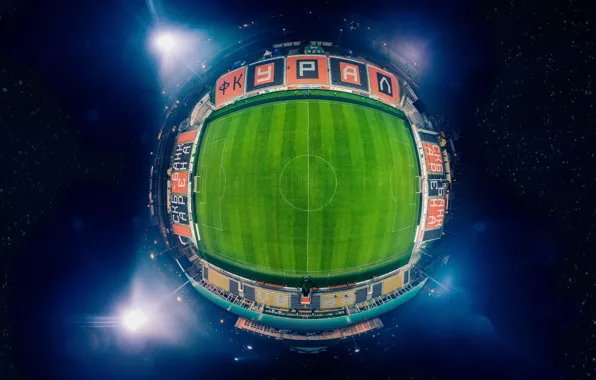 Field, Football, Top, The view from the top, Stadium, Lawn, Ural, Urals