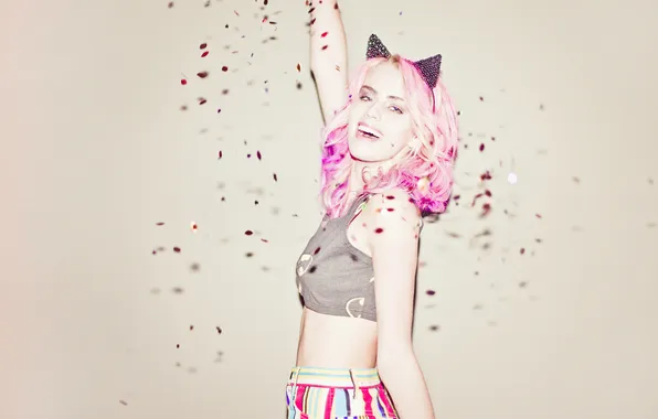 Picture girl, hair, pink, ears