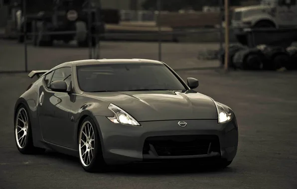 Picture Nissan, Nissan, the front part, silvery, 370-Z, serebristiy