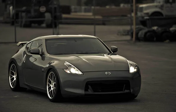 Nissan, Nissan, the front part, silvery, 370-Z, serebristiy