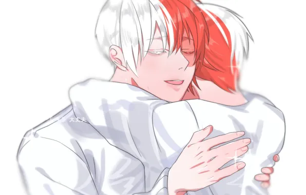 Boy, guy, hugs, My hero Academy, Todoroki Shouto, My Hero Academia, Boku No Hero Academy, …