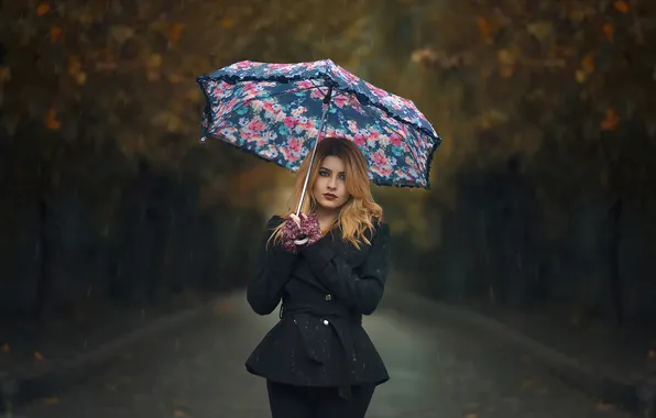 Drops, umbrella, makeup, sponge, Rainy Day