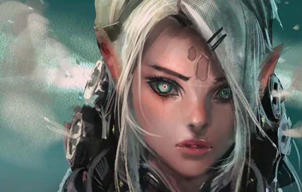 Picture girl, fantasy, elf, technique, art