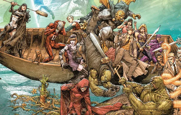 Water, Boat, Comic, Cloak, Superheroes, Water, Comics, Pandora
