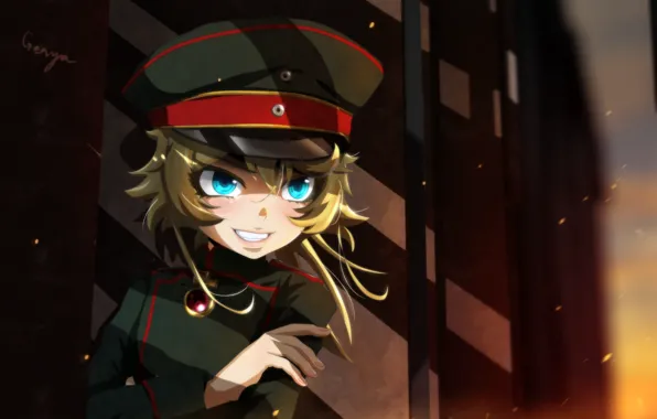 Picture girl, form, anime, art, Youjo Senki, Tanya Degurechaff