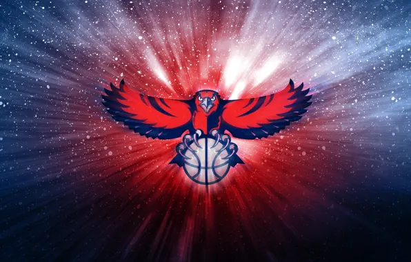 The ball, Basketball, Background, Hawks, Atlanta Hawks, NBA. Logo