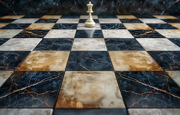 White, cracked, fading, black, one, cell, chess, chess Board