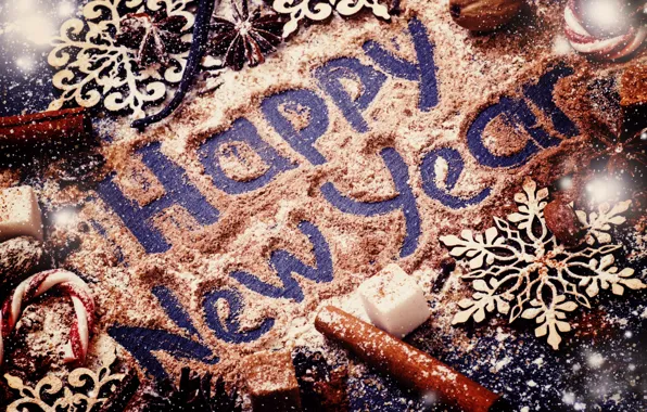 Picture decoration, New Year, Christmas, sugar, nuts, cinnamon, happy, Christmas