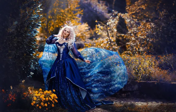 Wallpaper look, girl, light, nature, pose, photo, garden, dress