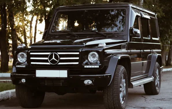 Light, Gaelic, bokeh, G-Class, All-terrain vehicles, Gelendevagen