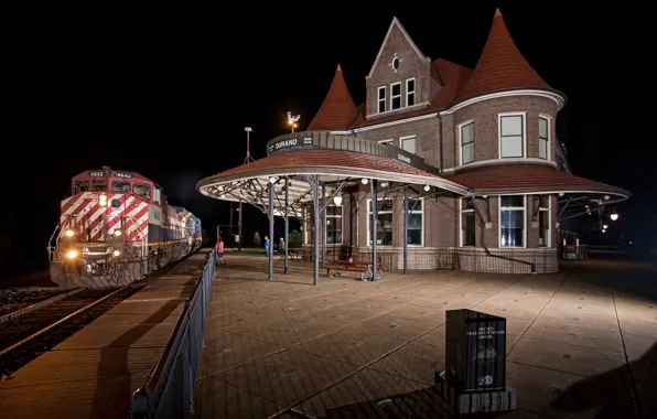 Night, train, home, structure