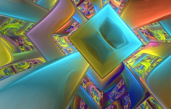 Light, color, the tunnel, the volume, square
