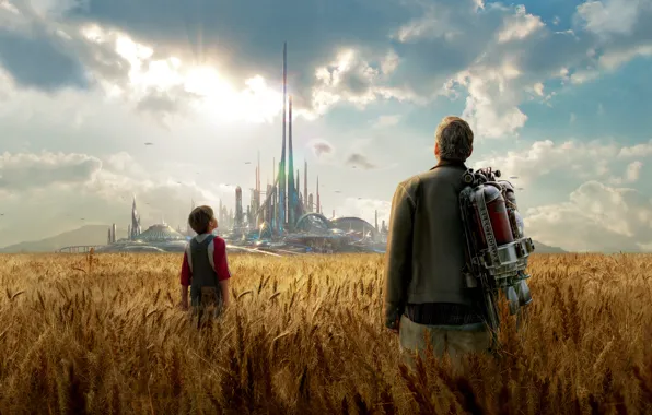 Field, the city, fiction, ears, utopia, George Clooney, George Clooney, Tomorrowland