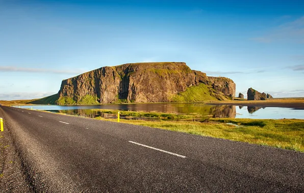 Road, the sky, landscape