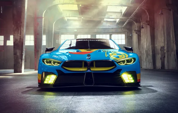 Racing car, front view, 2018, GTE, BMW M8